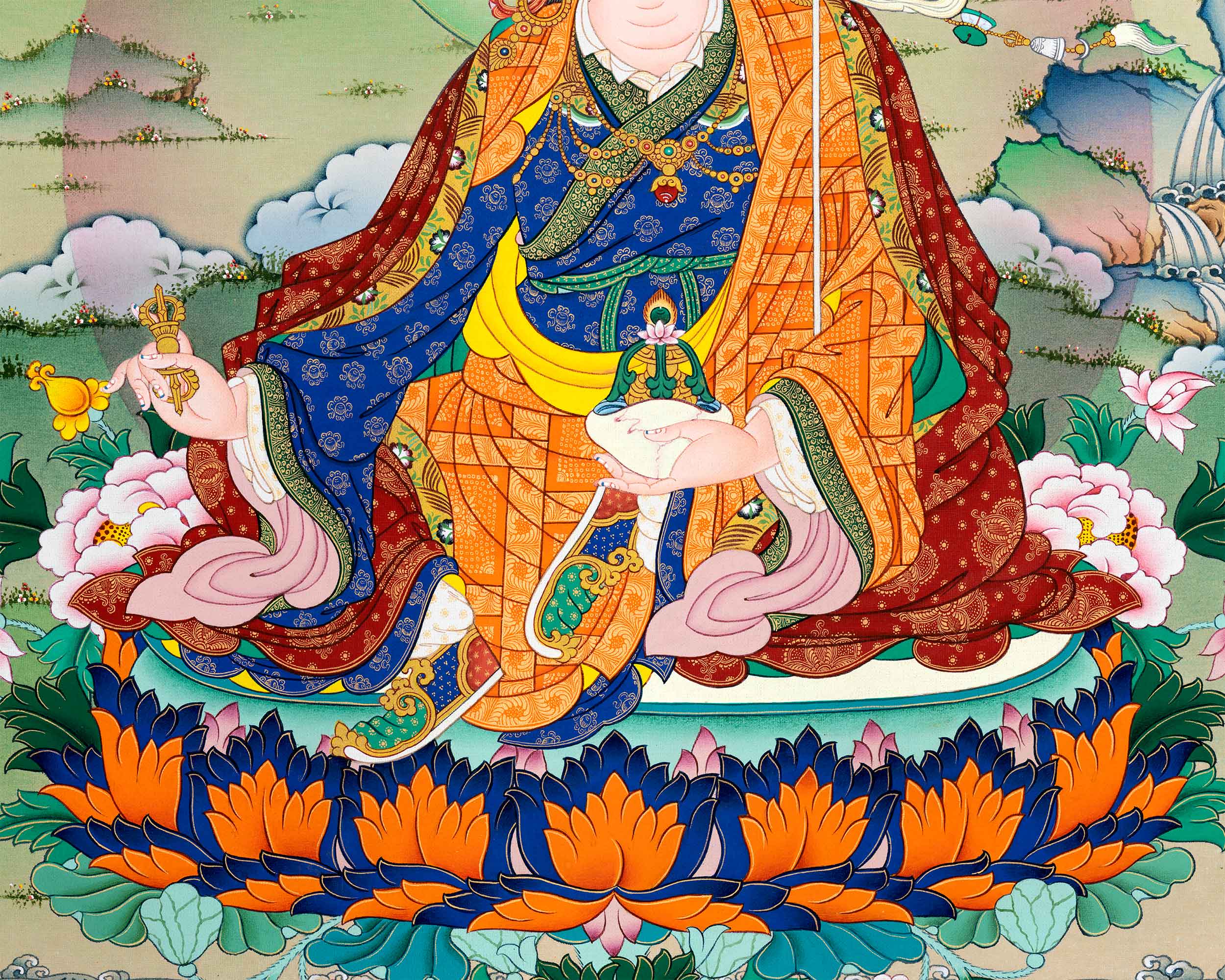 Guru Rinpoche, The Lotus Born | High-Quality Giclee Print of Maha Padmasambhava | Wall Hanging Decors