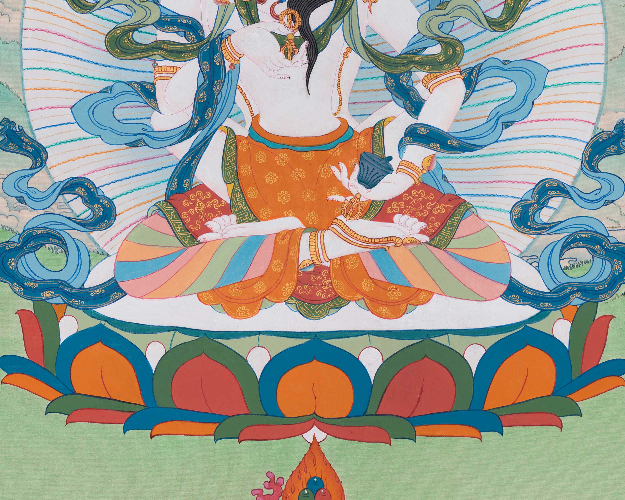 Traditional Thangka of Vajrasattva Consort (Yab-Yum) | The Divine Union of Wisdom and Compassion