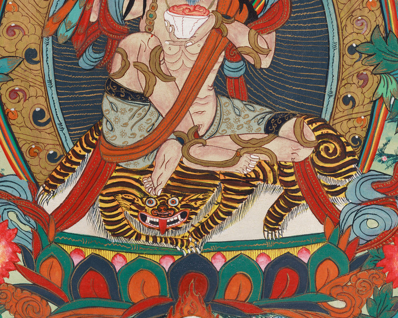 Mahasiddha Damarupa of Lamdre lineage | White Tara and Namgyalma | Giclee Canvas Print