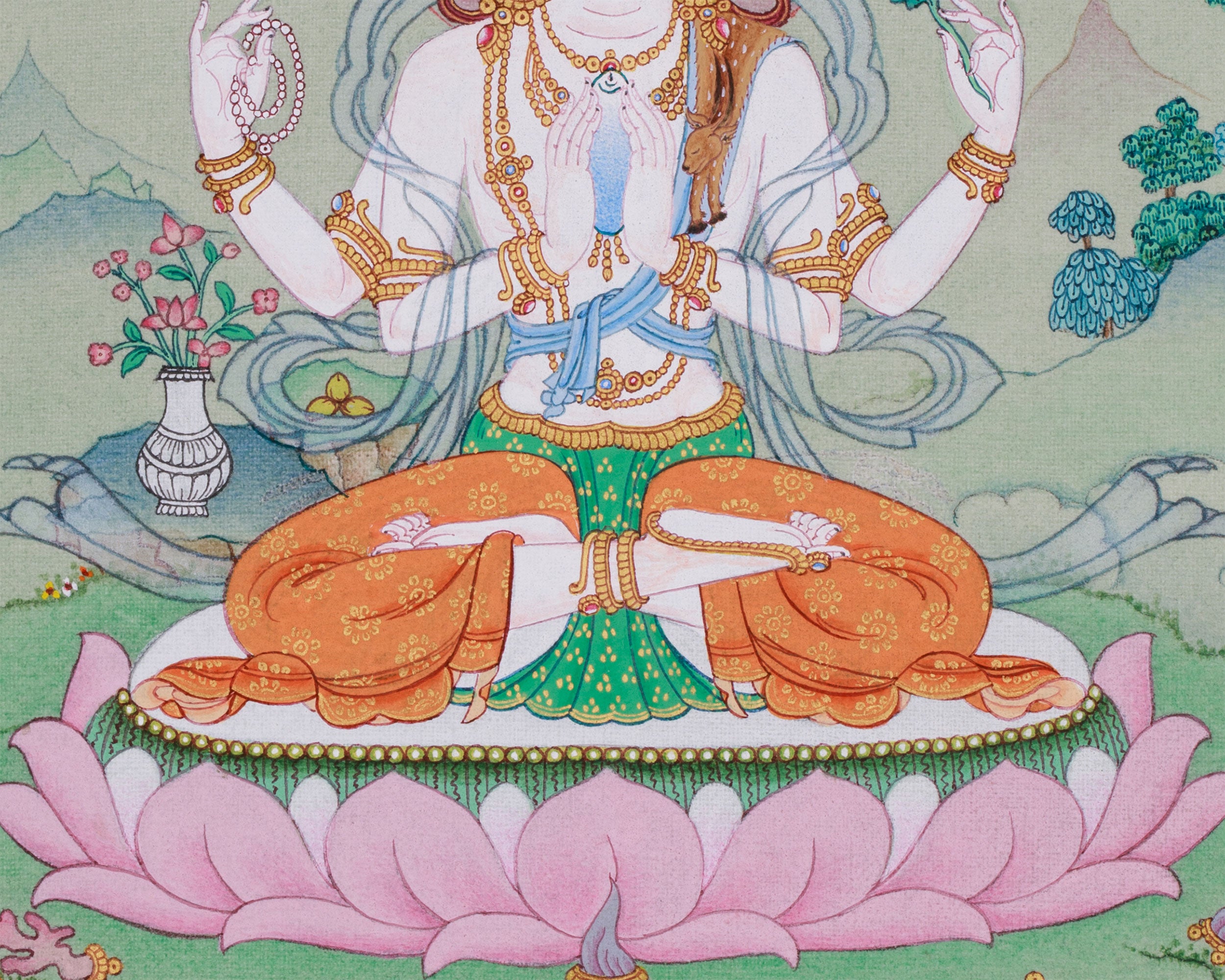 Thangka of Chenresig Buddha | Compassion and Wisdom