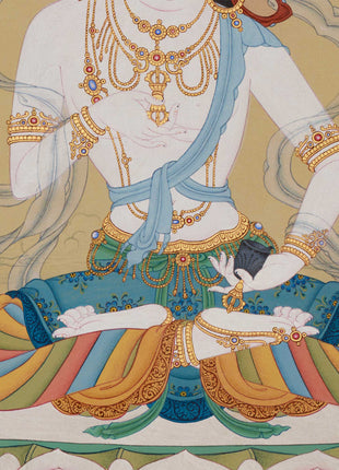 Artistic Vajra sattva Purification Buddha Thangka | Buddhist Masterpiece