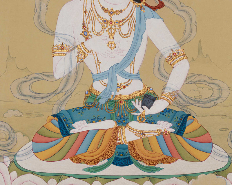 Artistic Vajra sattva Purification Buddha Thangka | Buddhist Masterpiece