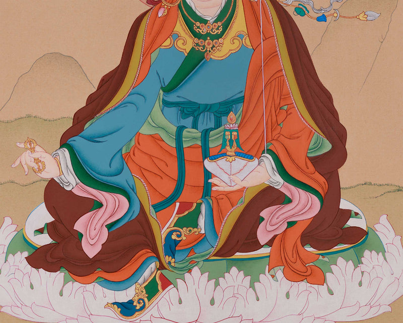 Minimalist Guru Rinpoche Thangka | Spiritual Awakening & Enlightenment