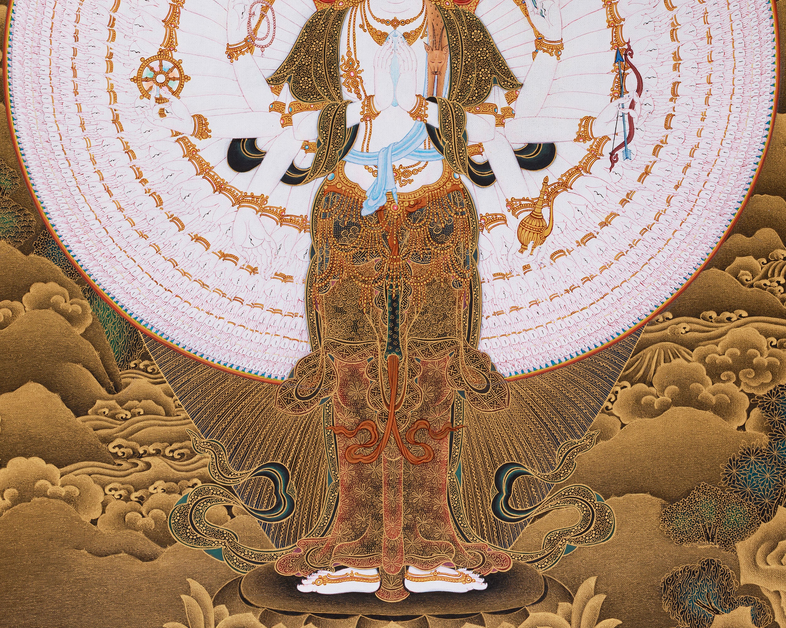 Thousand-Armed Chenrezig Canvas Print | Giclee Artwork of Compassion