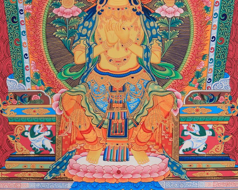 Enlightened Maitreya Buddha Canvas Print | Giclee Artwork