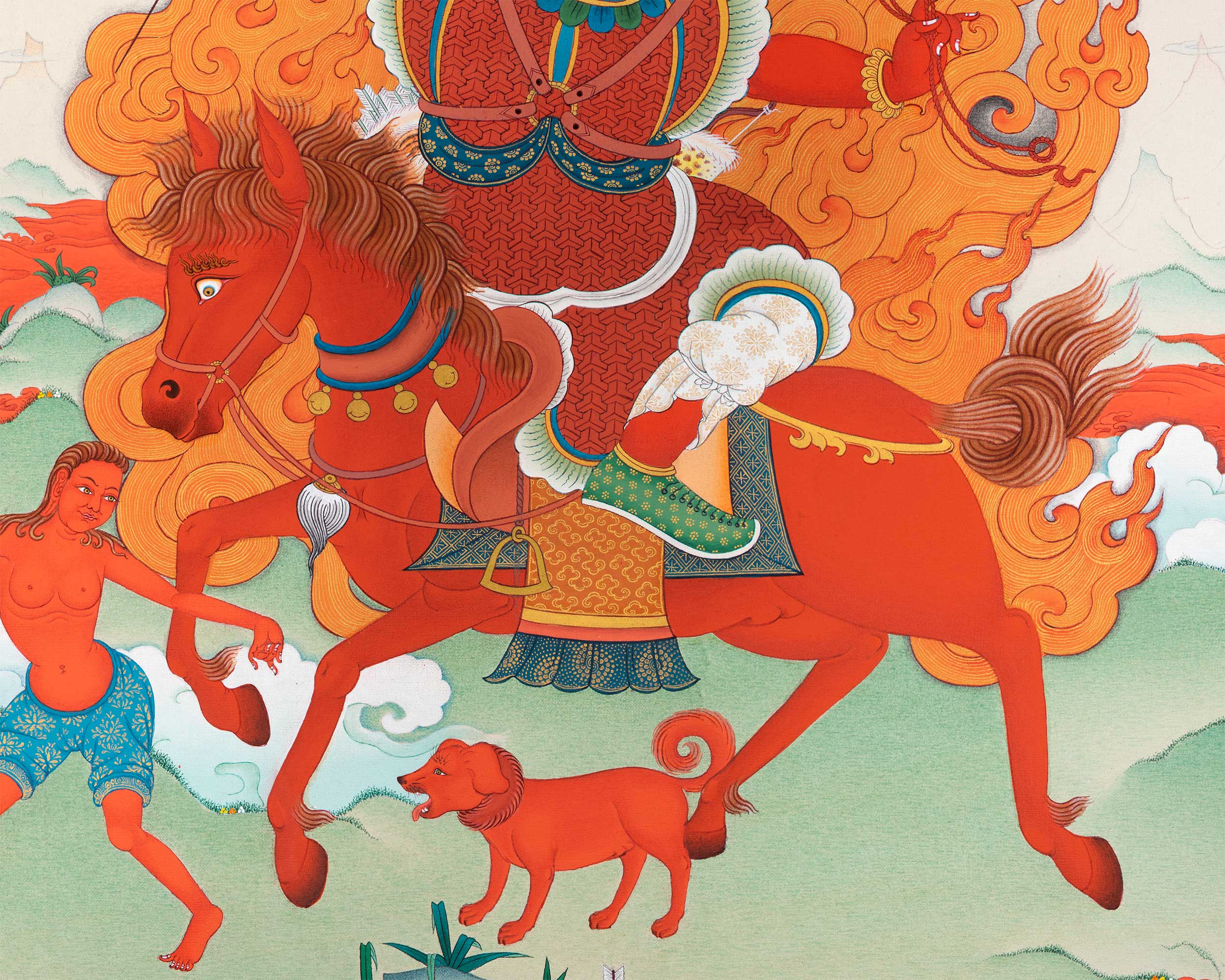 Sonrig Chegha Thangka Print | The Divine Guardian of the Faith | Spiritual Wall Decoration