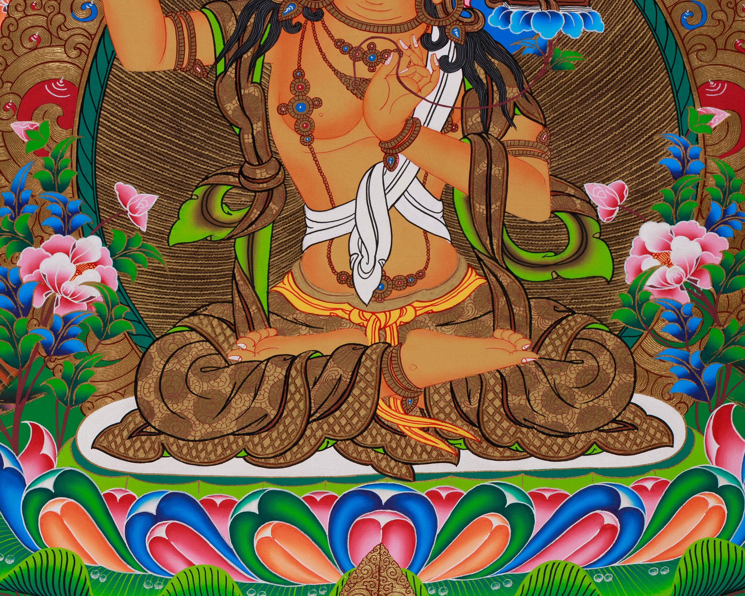 Thangka Of Manjushri | The Bodhisattva of Wisdom in Radiant Detail