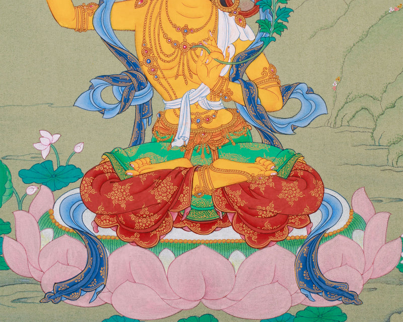 Small Manjushri Thangka | Bodhisattva of Wisdom and Clarity