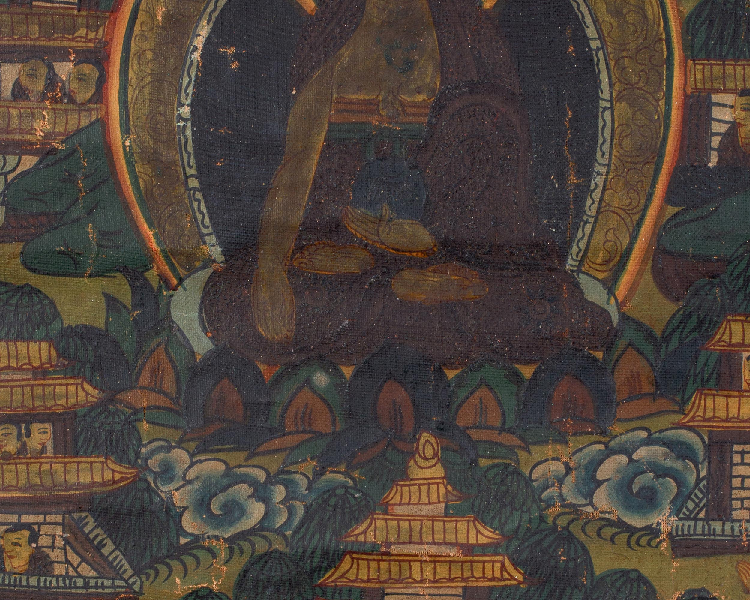 Hand-Painted Vintage Shakyamuni Buddha Painting | Sacred Meditation Thangka