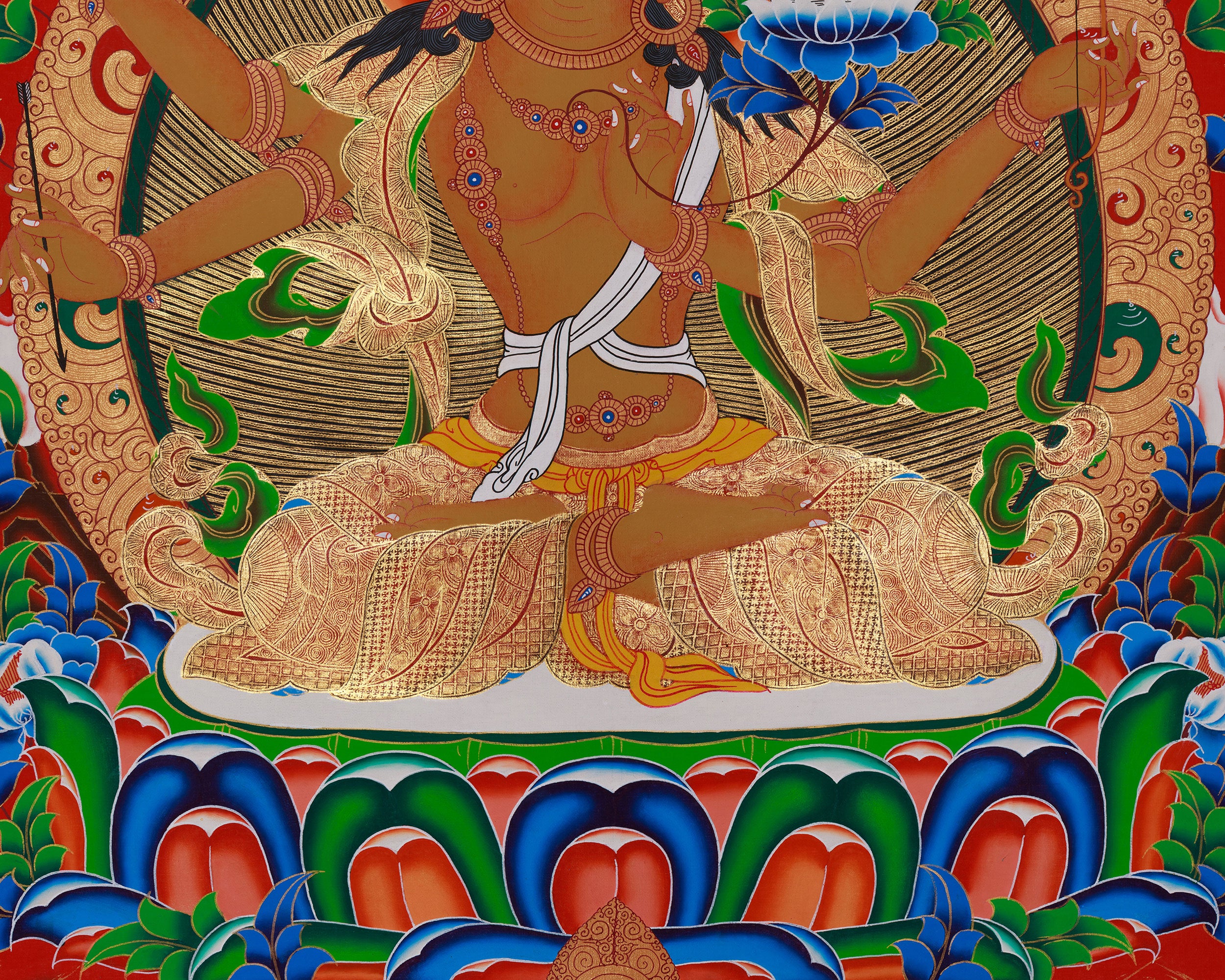 Maha Manjushri Thangka | The Supreme Bodhisattva of Wisdom and Enlightenment
