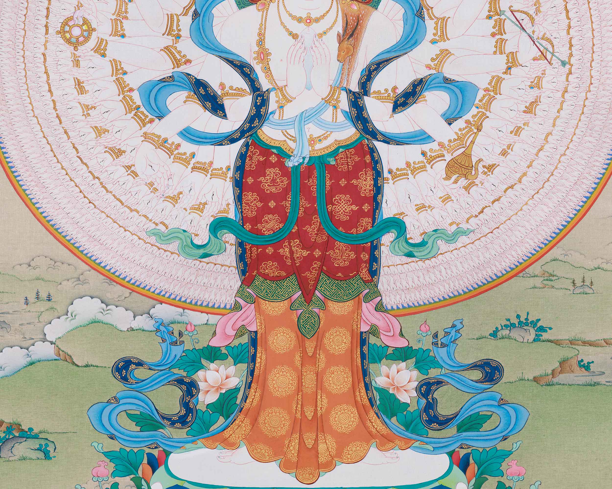 Divine 1000 Armed Avalokiteshvara Art | The Embodiment of Infinite Compassion and Enlightenment