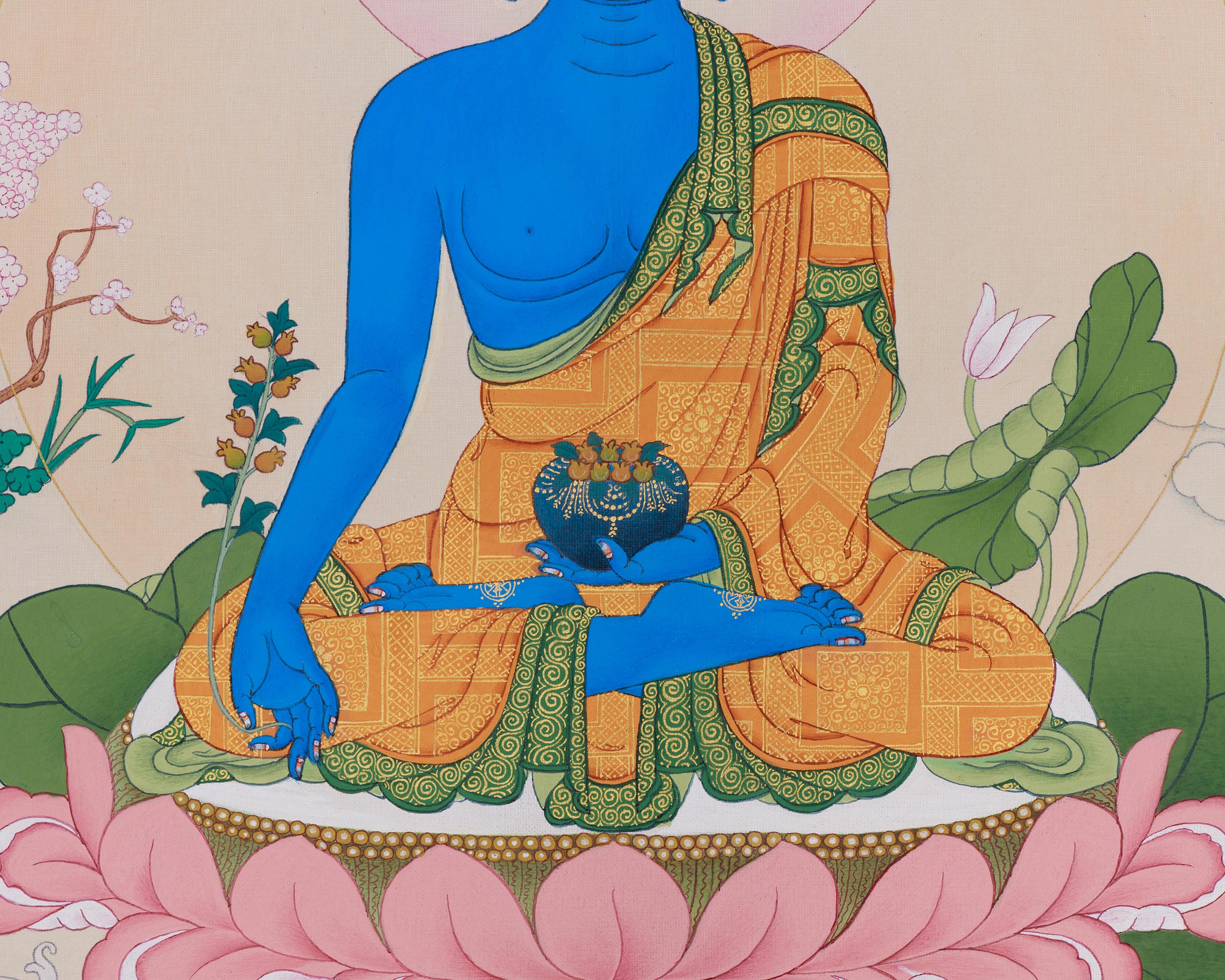 Healing Buddha Bhaisajyaguru Art | Medicine Buddha Thangka