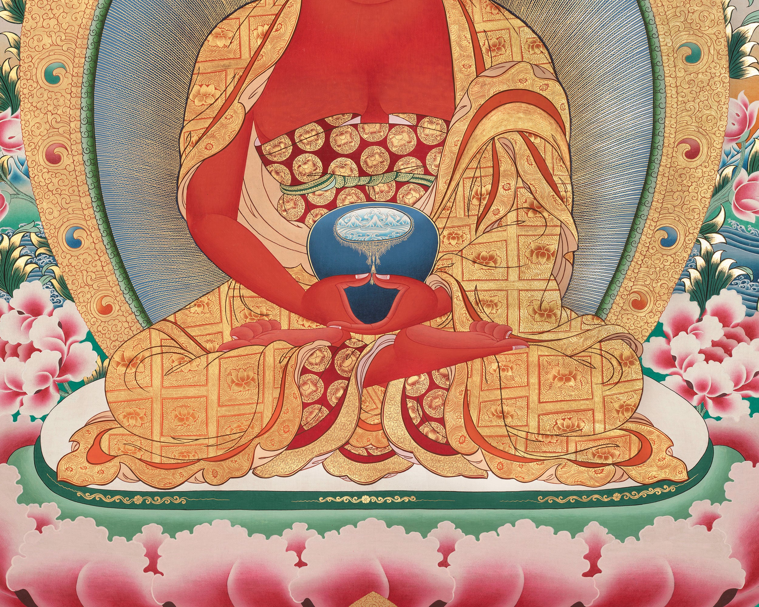 Red Amitabha Buddha Print | Infinite Light