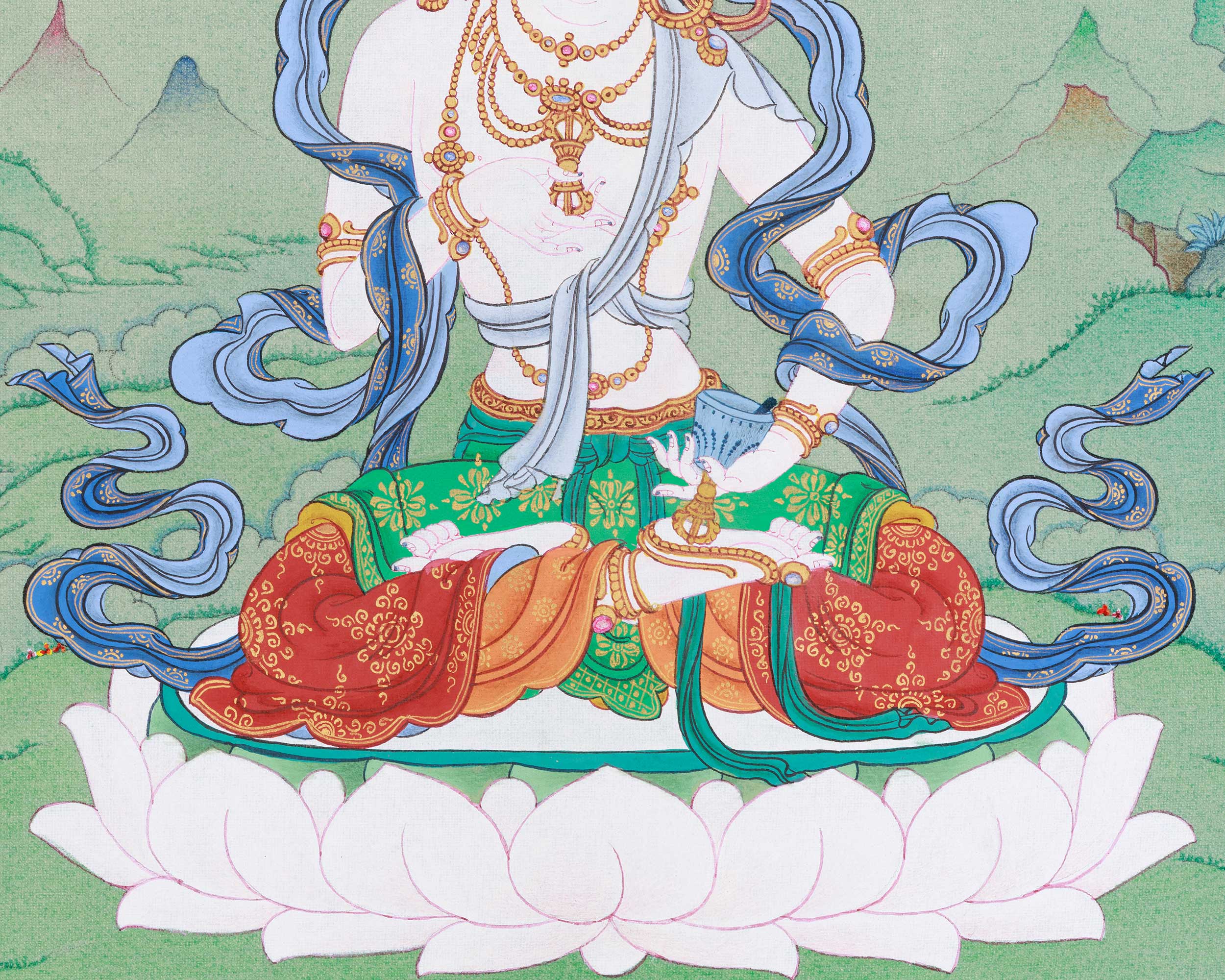 Dorje Sempa, Vajrasattva Thangka | Symbols of Transformation and Spiritual Cleansing