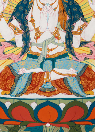 Chenrezig, Manjushri and Vajrapani, Trio Bodhisattva Thangka