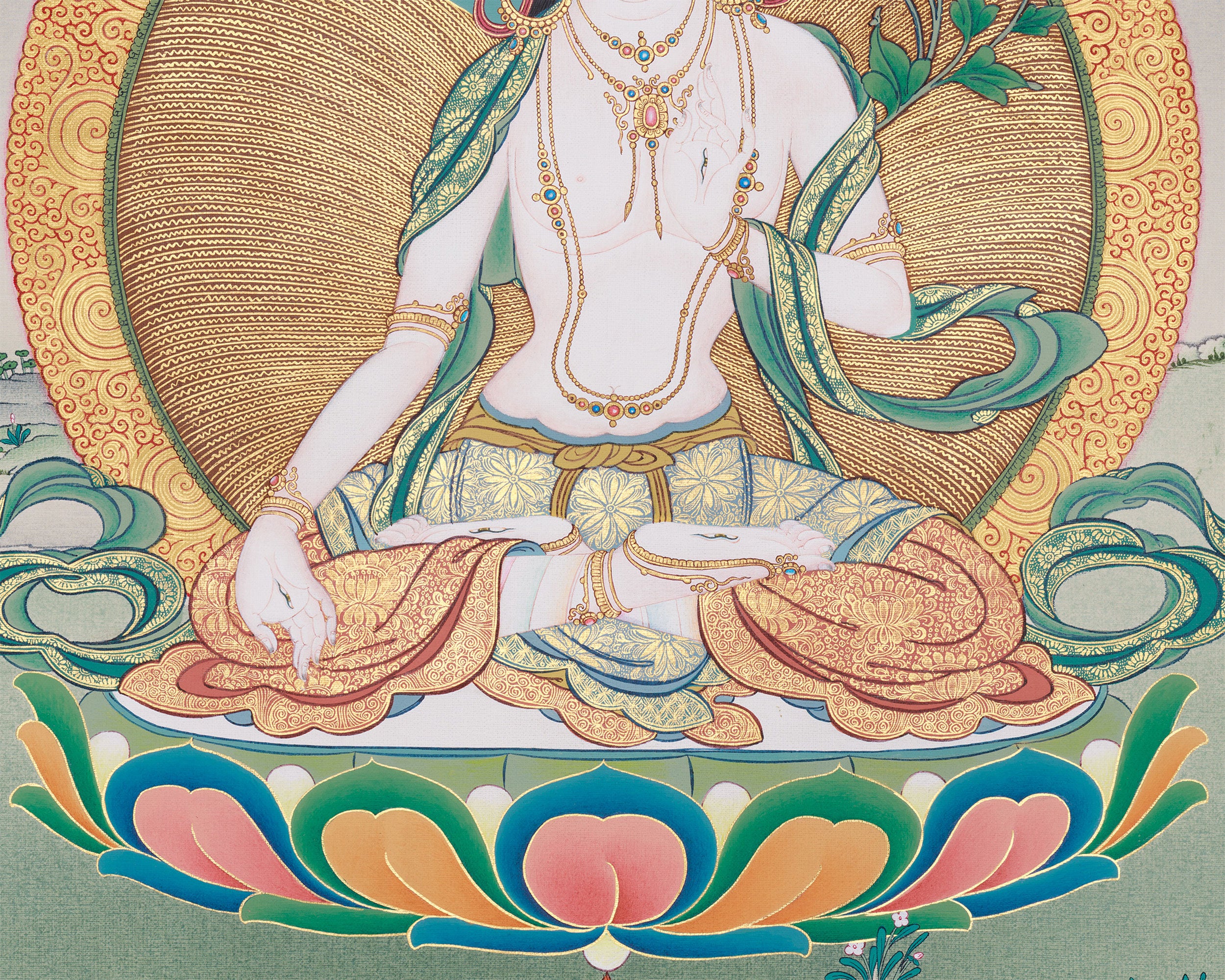 Divine Longevity Goddess Sita Tara | Buddhist Art for Healing and Vitality