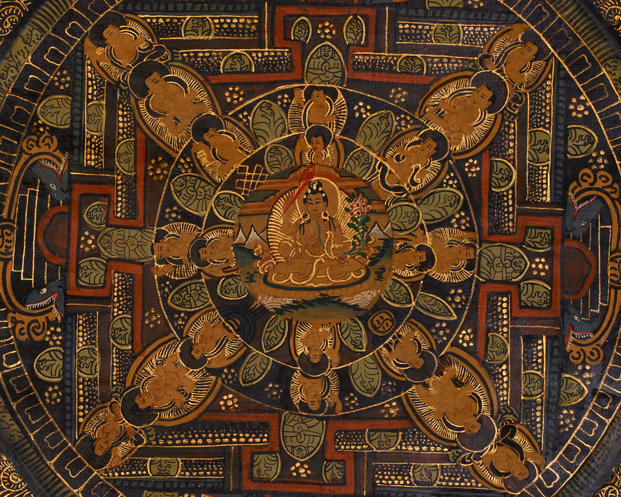 Manjushree Mandala Thangka Painting | Bodhisattva of Wisdom & Compassion