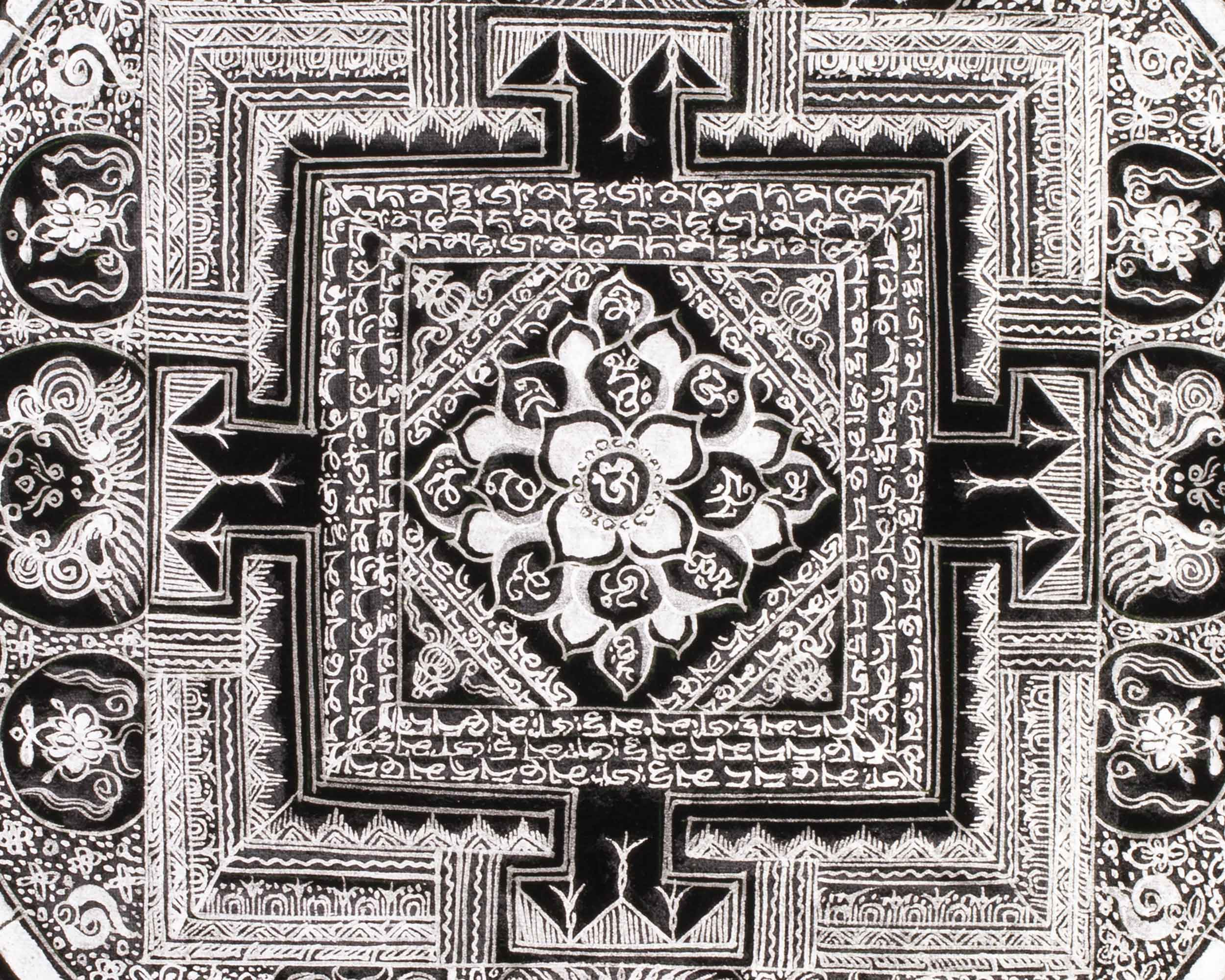 Sacred Pure Silver Mantra Mandala | Symbol of Compassion and Enlightenment