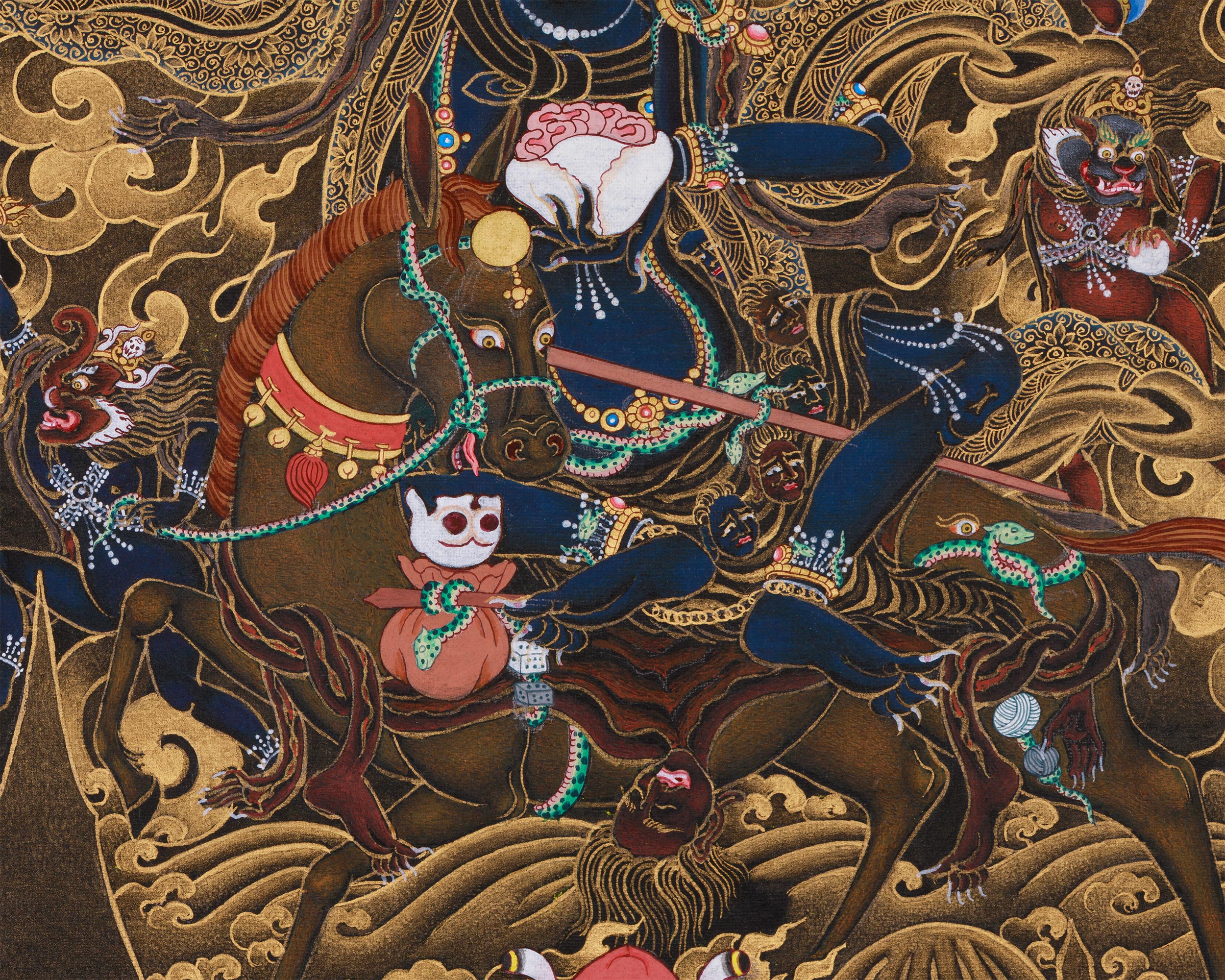 Wrathful Palden Lhamo Thangka | Tibetan Powerful Protector