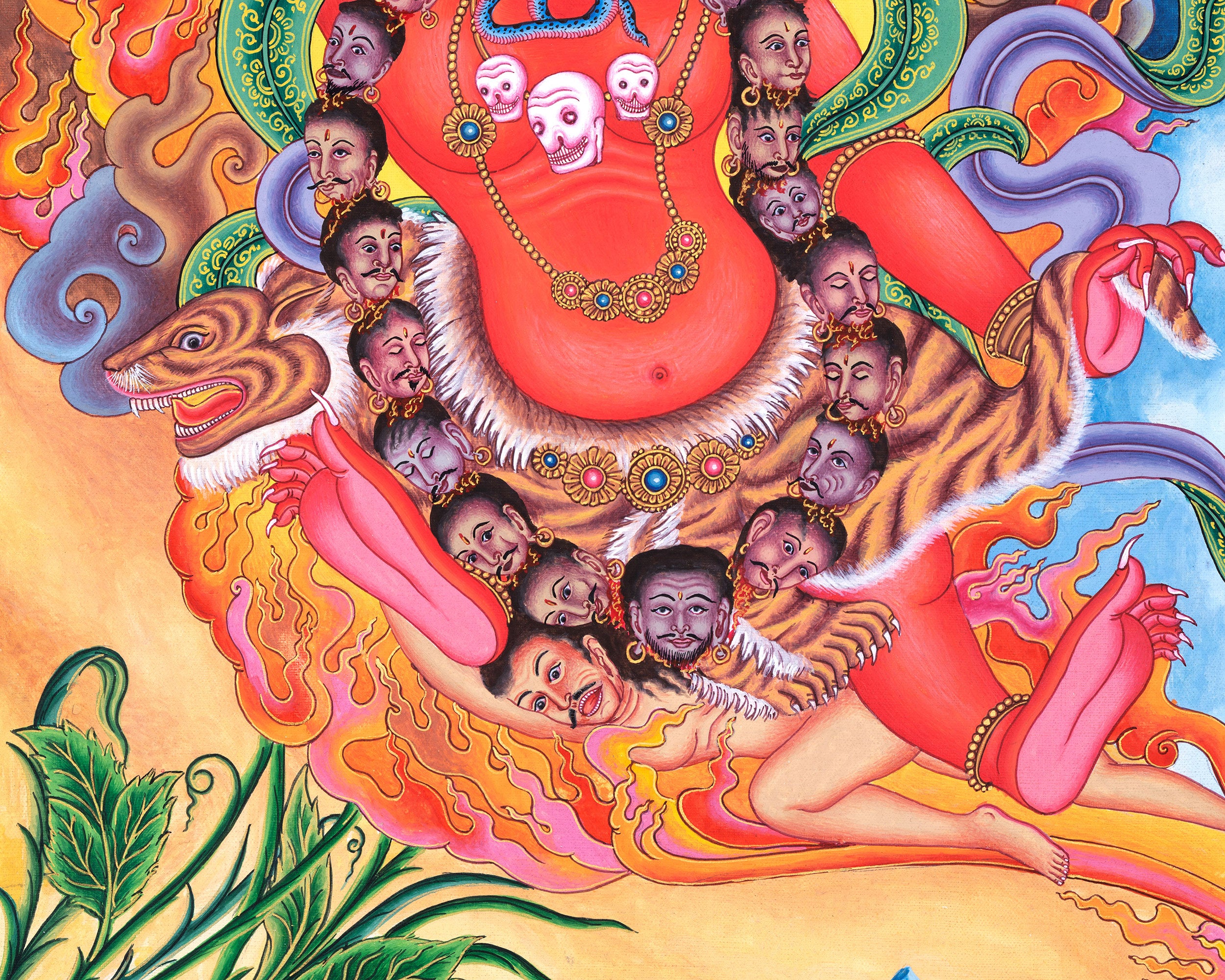 Red Bhairava Mahakala Thangka | Protector Deity of Fierce Compassion