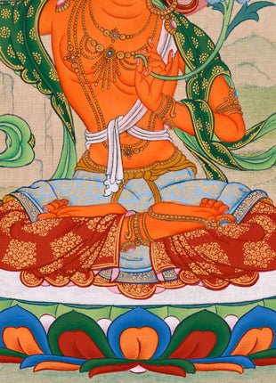 Tibetan Manjusri Kumarabhuta Thangka | The Bodhisattva of Supreme Knowledge