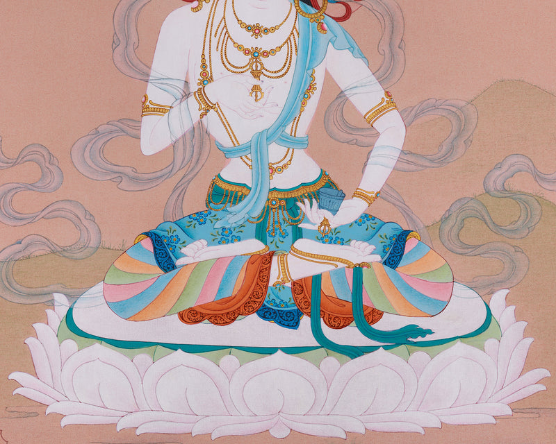 Elegant Minimalist Vajrasattva Thangka | Purification Deity | Buddhist Wall Decor