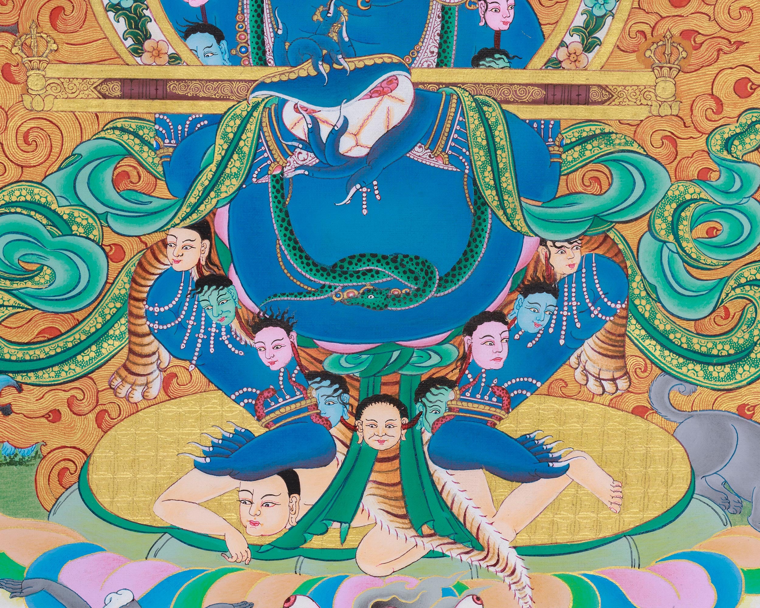 Sakya Mahakala Buddhist Art |  Lord of the Pavilion | Fierce Protector Deity