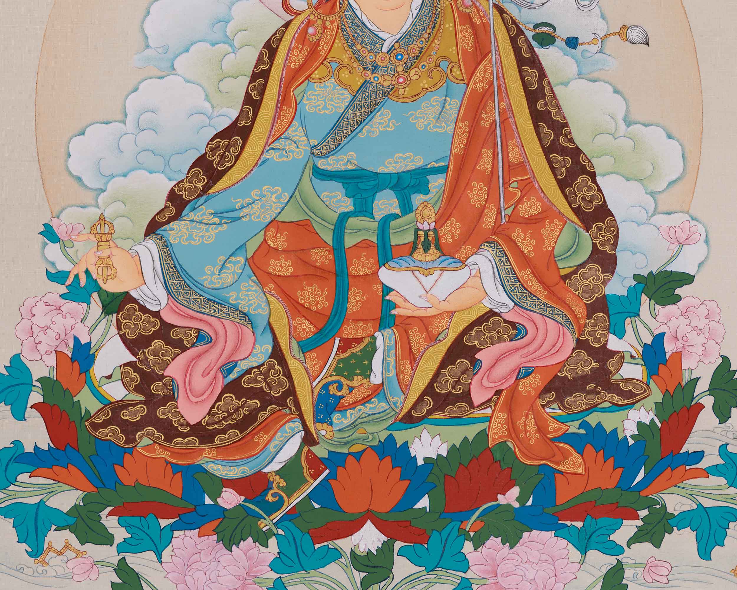 Lotus-Born Master Guru Rinpoche Thangka | Guru Padmasambhava