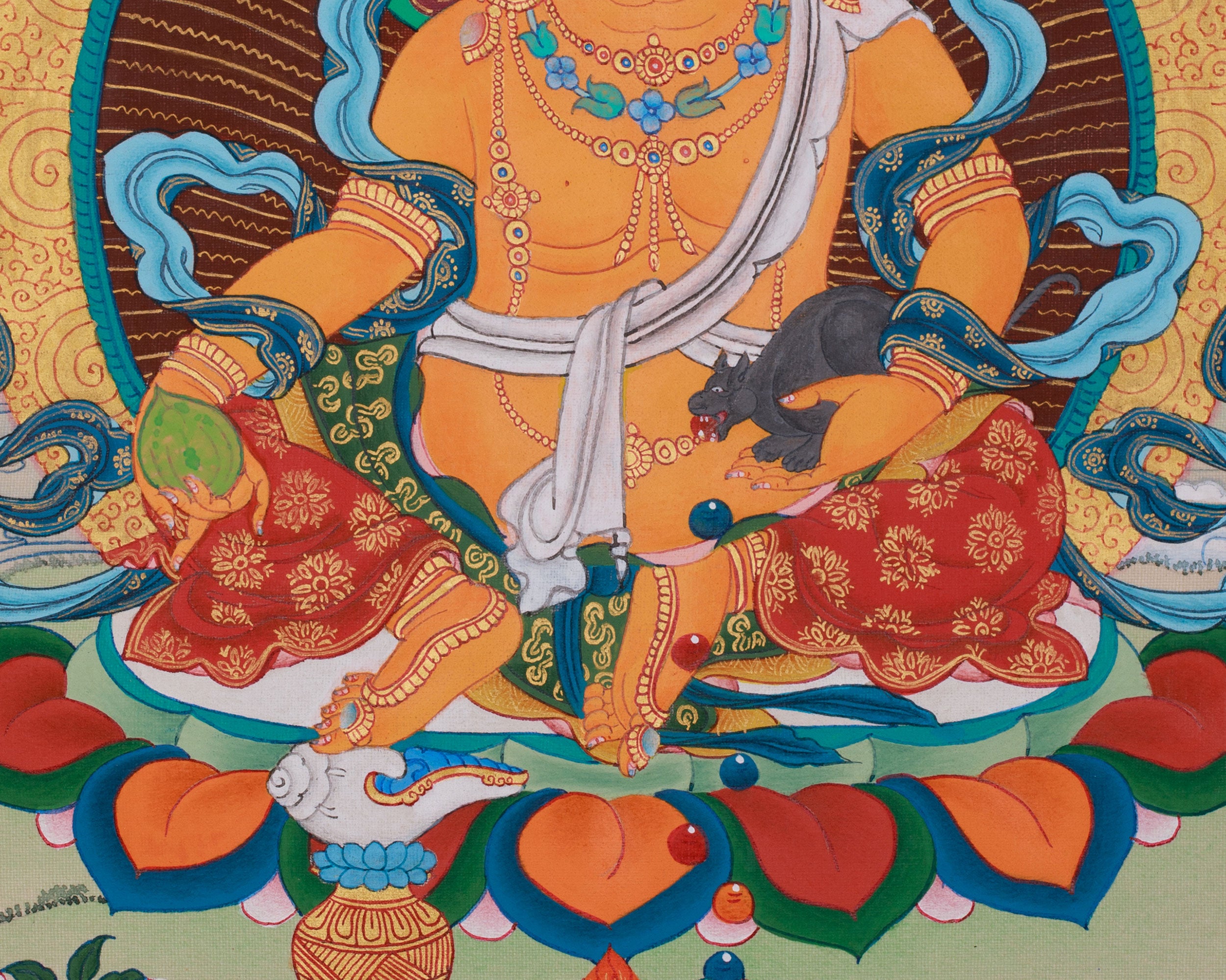 Thangka of Dzambhala | The Buddha of Wealth, Prosperity, and Abundance