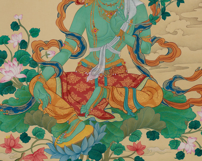 Noble Green Tara Painting - Goddess of Compassion and Liberation