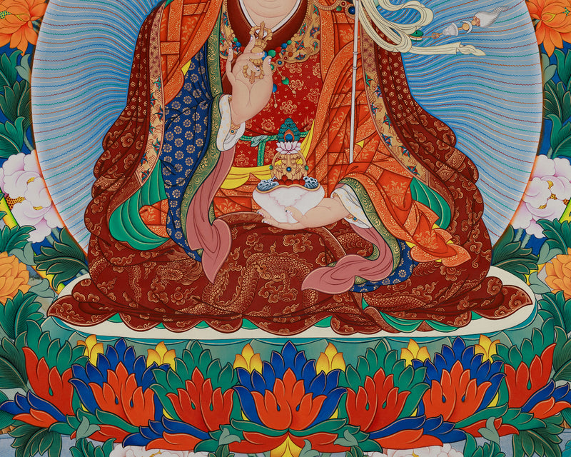 Guru Tsokye Dorje, Peaceful Guru Padmasambhava | Traditional Thangka Print