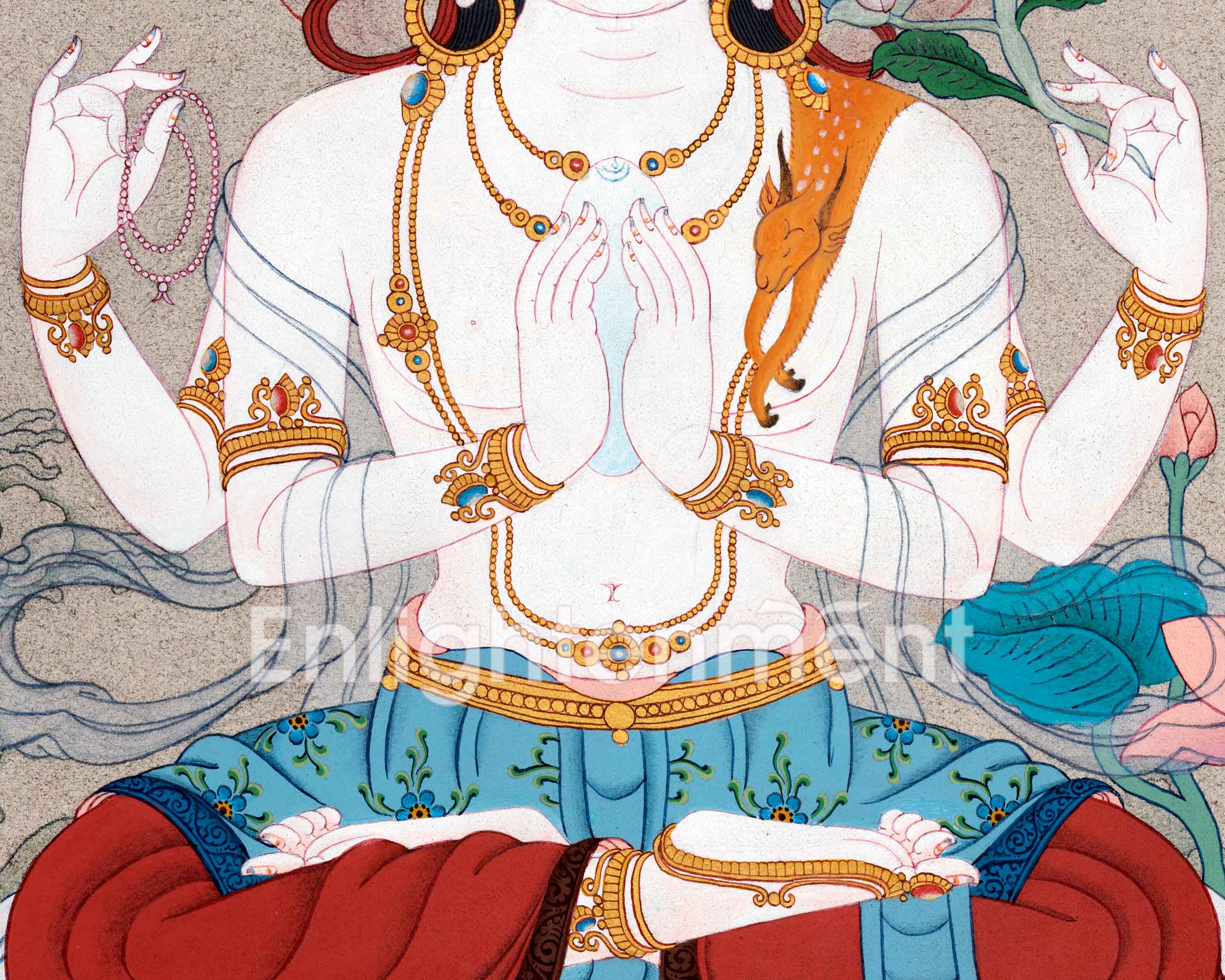 Chenrezig's Four Arms of Compassion | Avalokiteshvara Thangka | Sacred Meditative Art