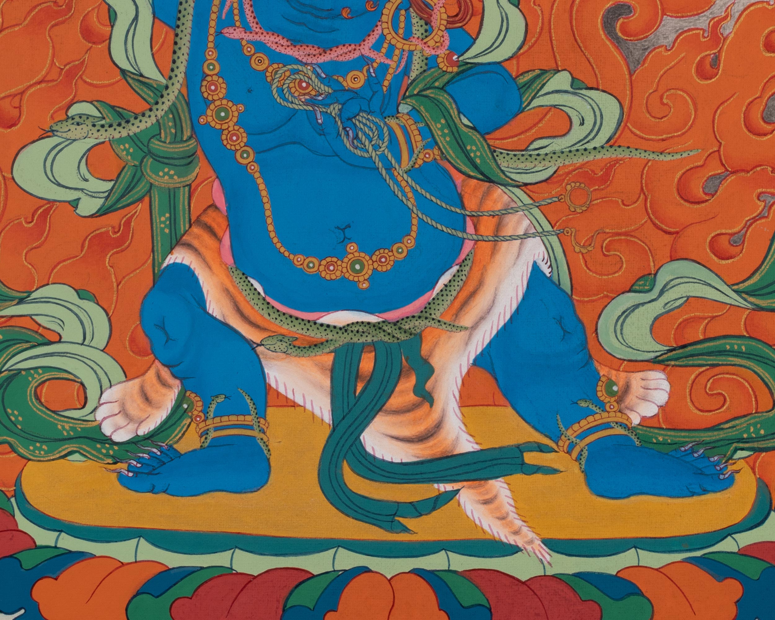 Vajrapani Tibetan Art | Wrathful Protector Thangka | Spiritual Gift