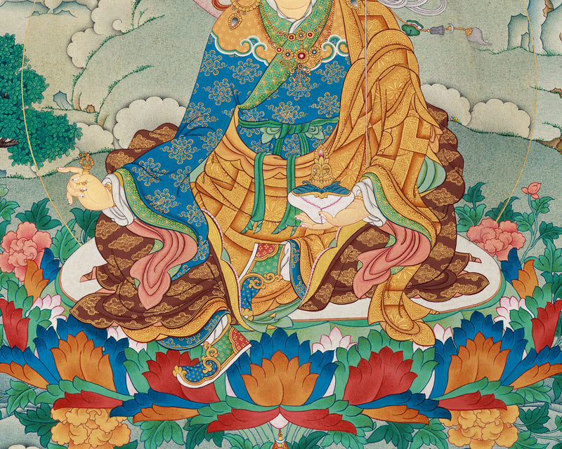 Precious Guru Rinpoche Thangka | Iconic Figure in Tibetan Buddhism