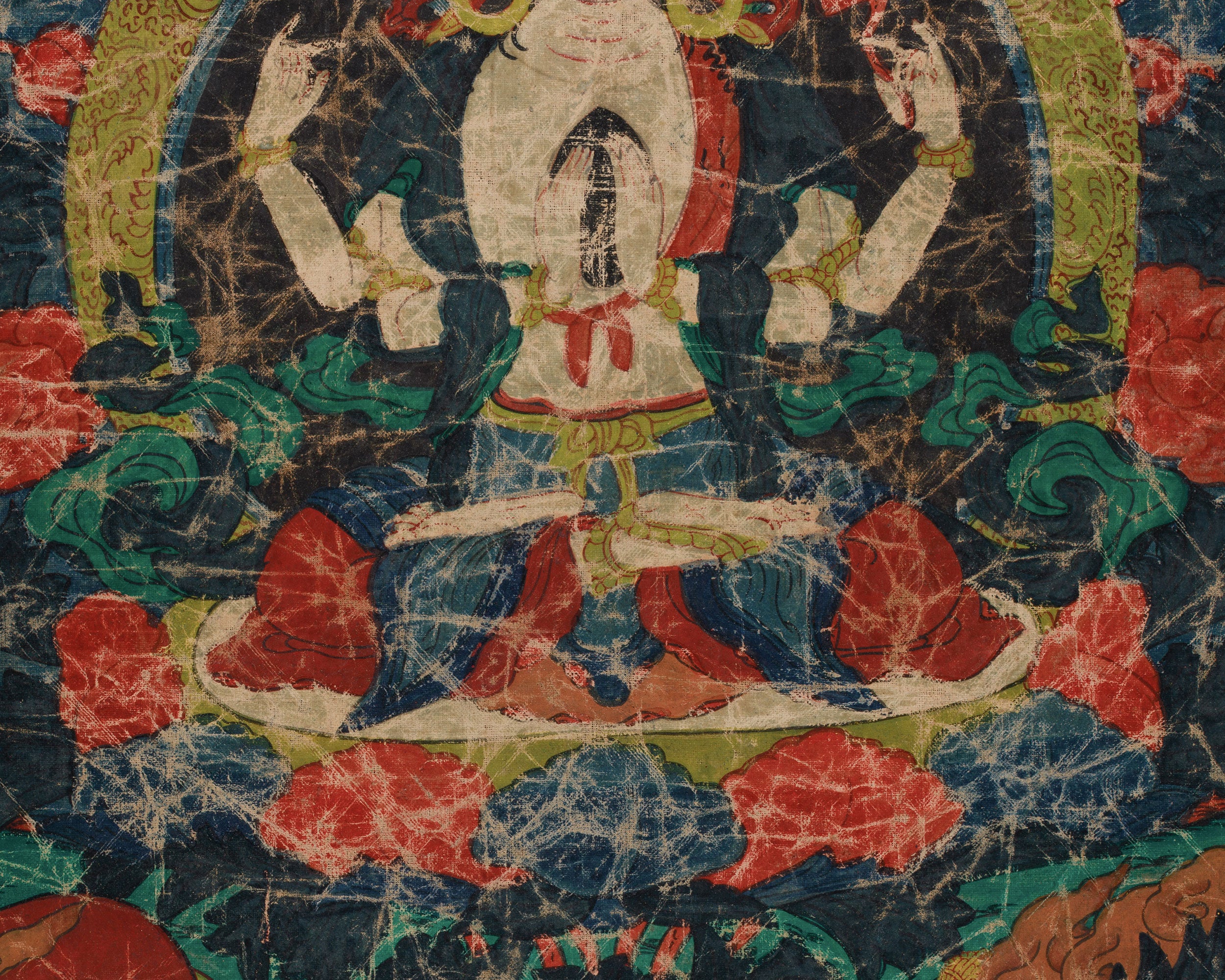Vintage Chenrezig Thangka | Avalokiteshvara, Bodhisattva of Compassion