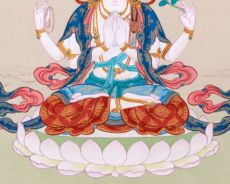 Avalokitesvara Thangka Art for Practice