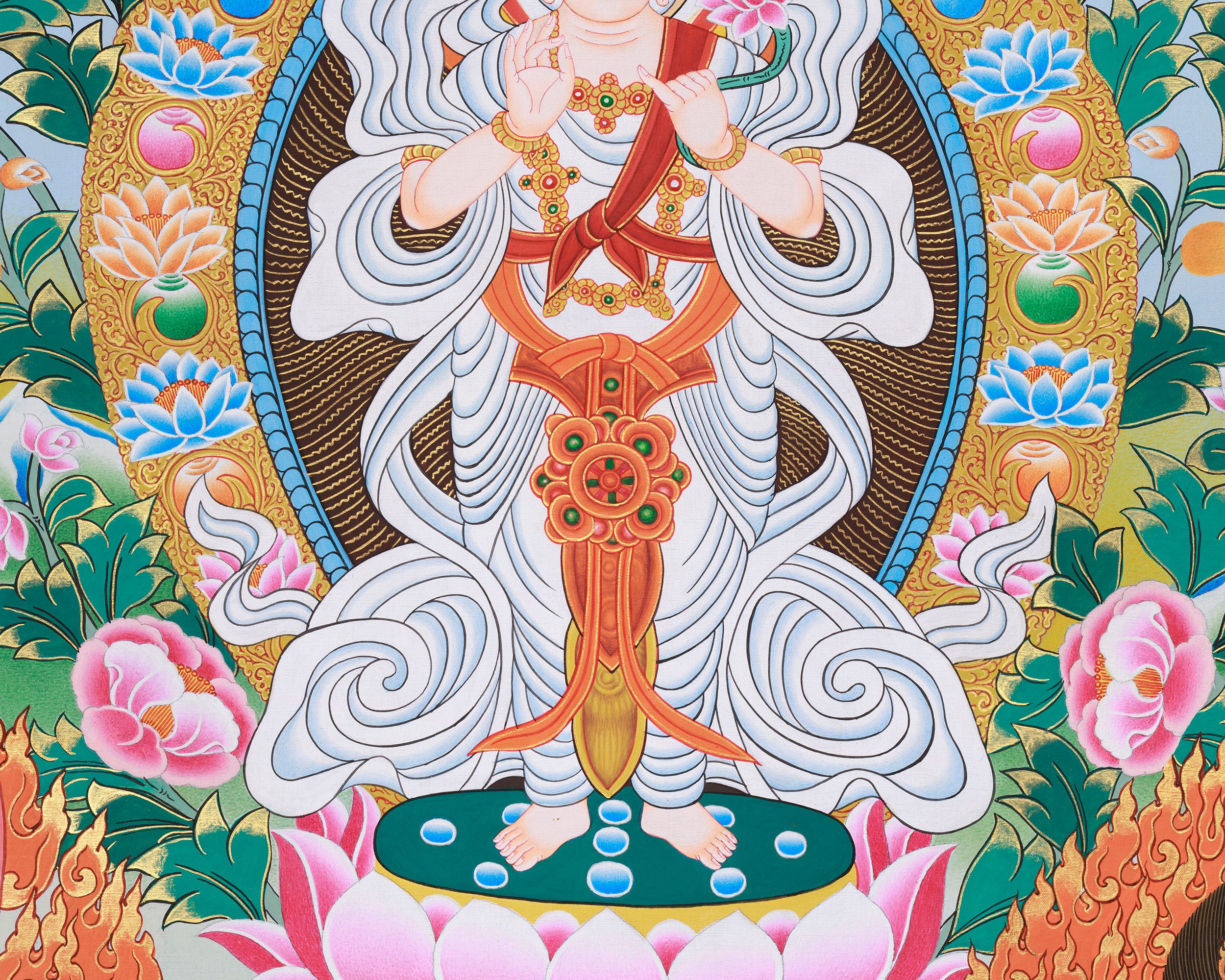 Sacred Bodhisattva Art | Traditional Thangka | Meditation Altar
