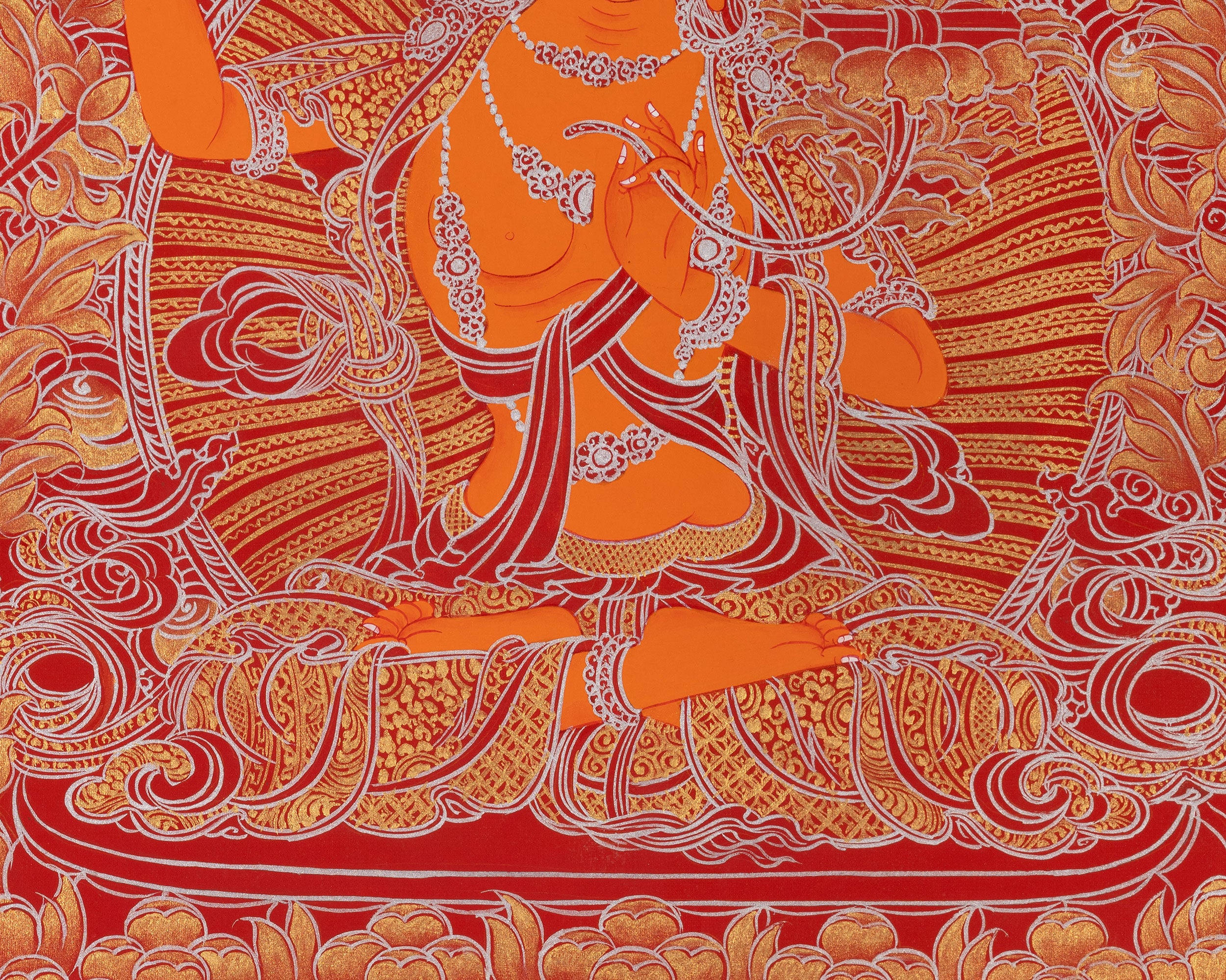 Manjushree Thangka Painting | Bodhisattva Of Wisdom | Religious Art