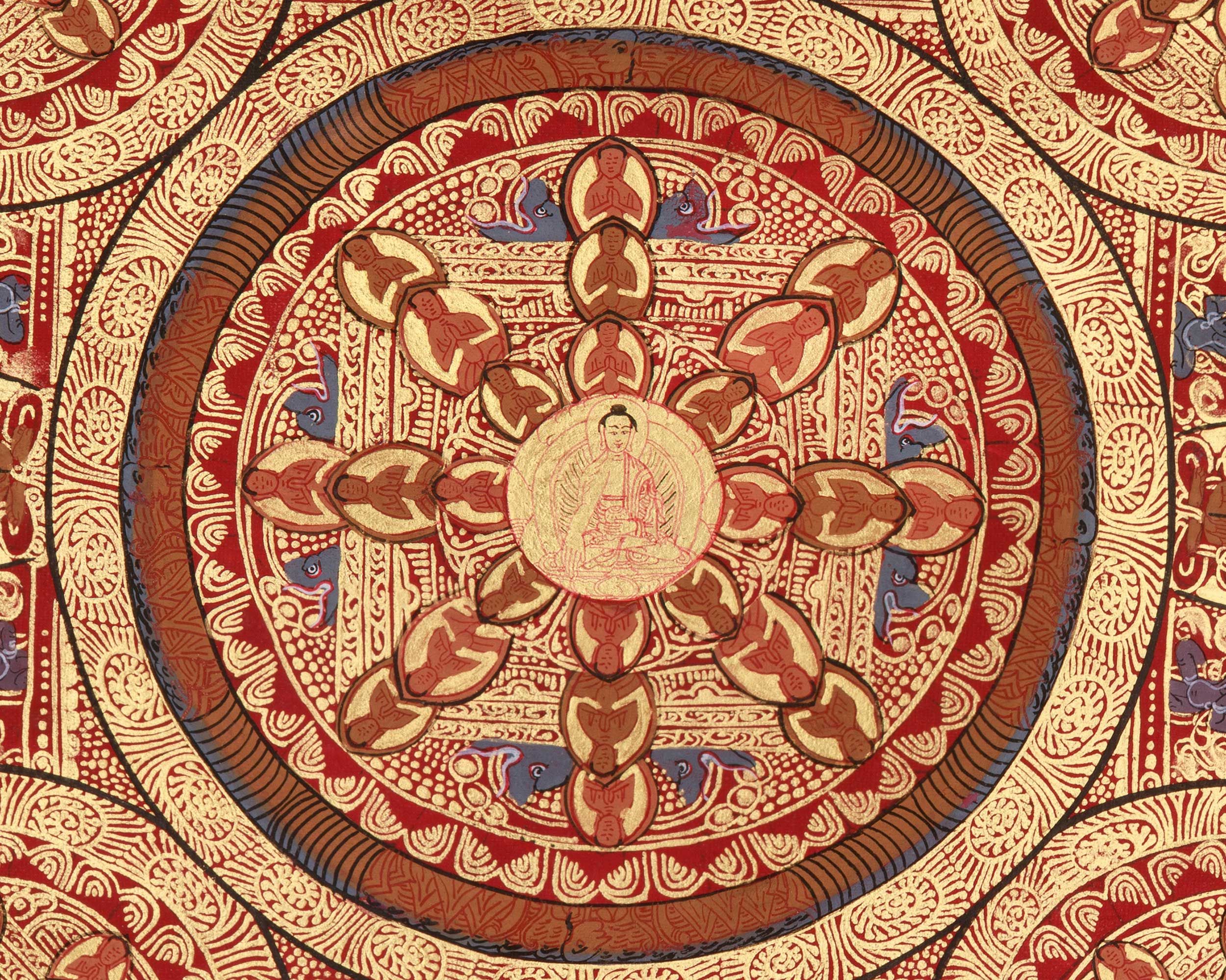 Shakyamuni Buddha Mandala Painting | A Sacred Thangka of Enlightenment and Cosmic Order