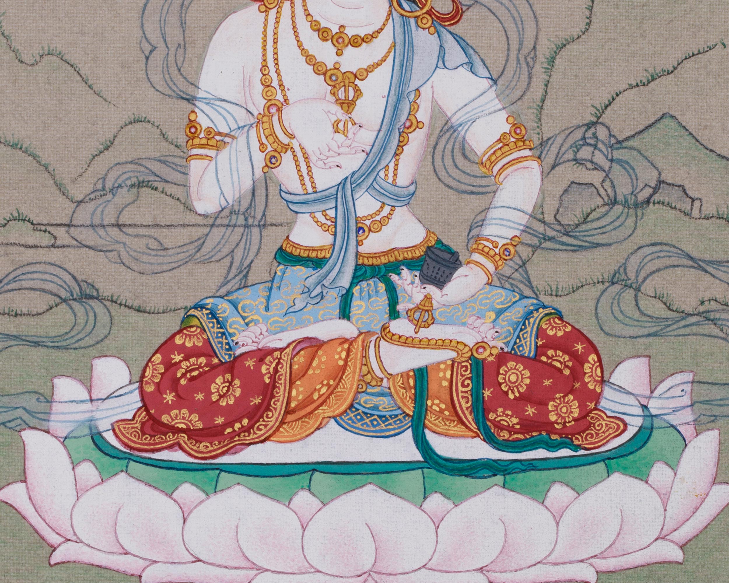 Primordial Buddha Vajrasattva | Mini Thangka of Healing and Purification