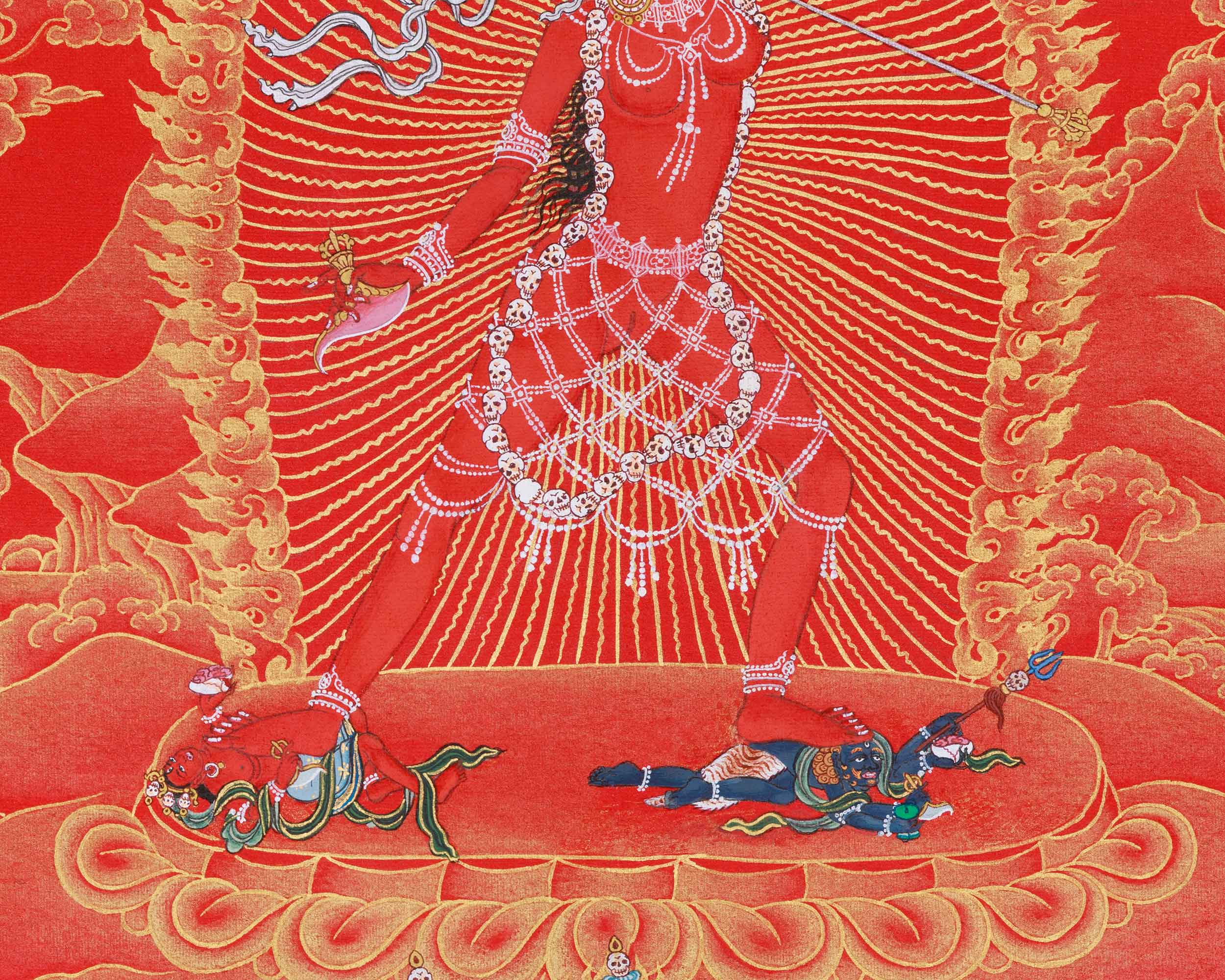 Tantric Goddess Vajrayogini Thangka | The Divine Powerful Red Yogini