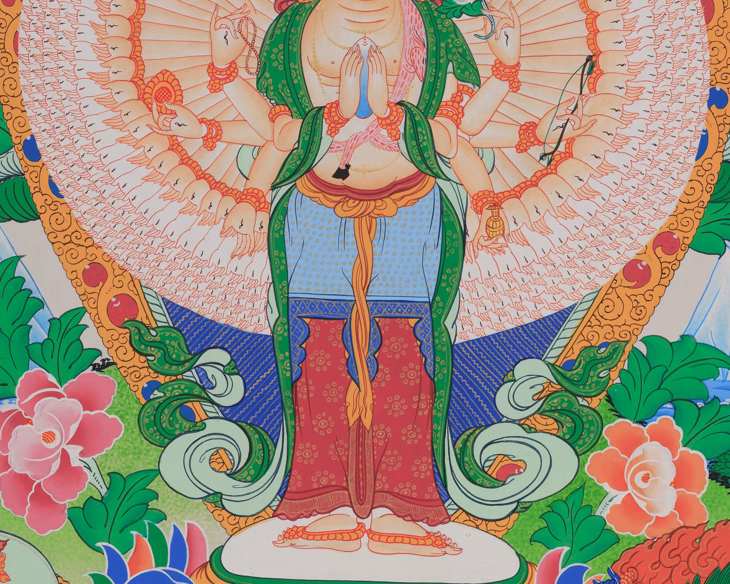 Tibetan Bodhisattva 1000 Armed Avalokiteshvara | Compassionate Protector of All Beings