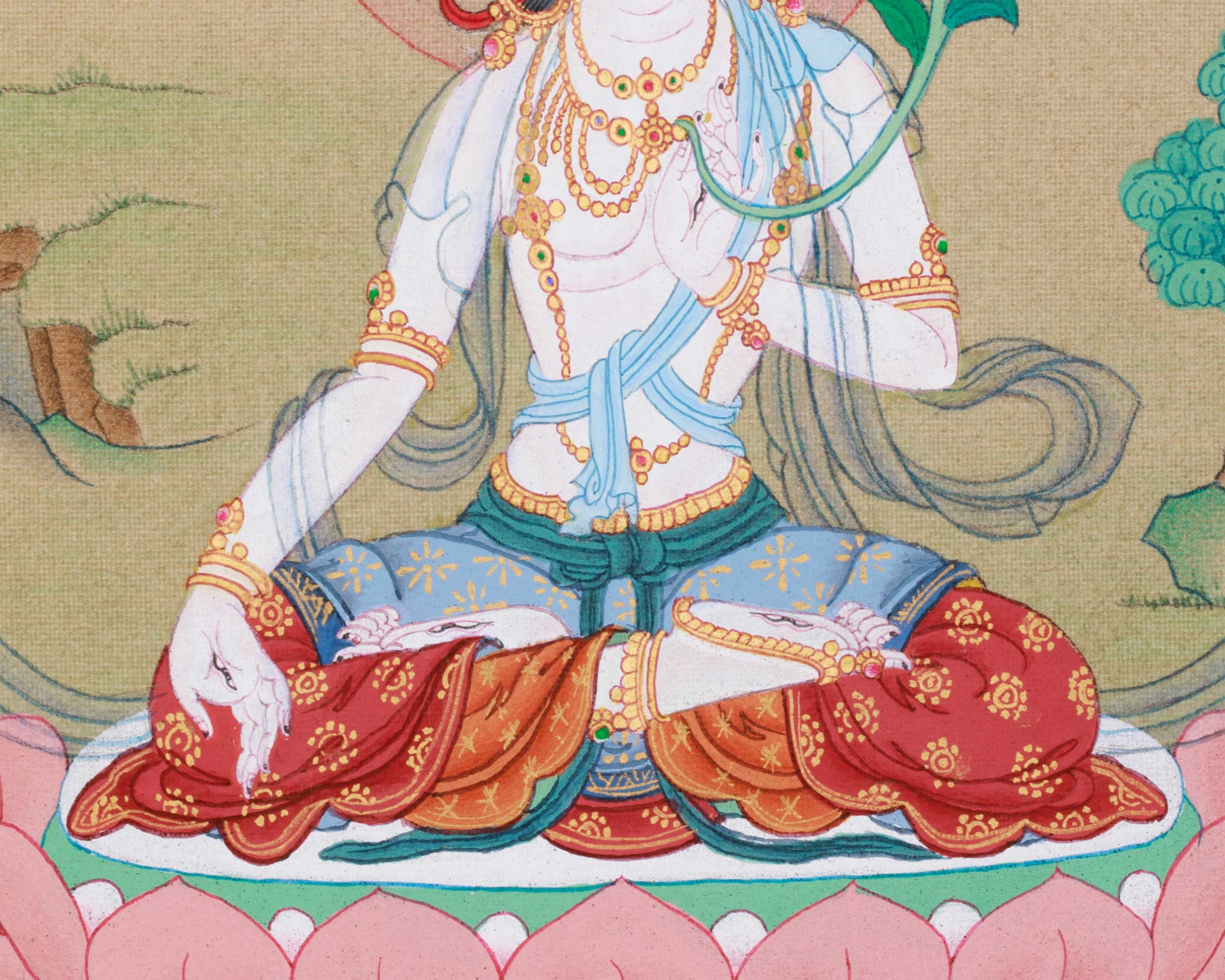 White Tara, Seven Eyes Goddess | Female Buddha of Longevity and Healing