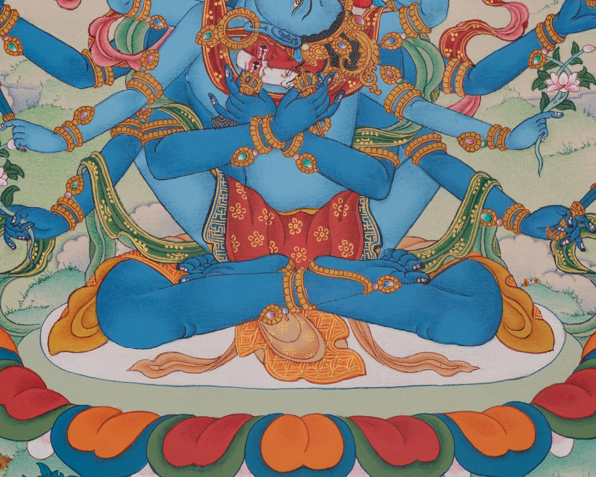 Tibetan Guhyasamaja Thangka Painting | Tantric Deity of the Secret Assembly