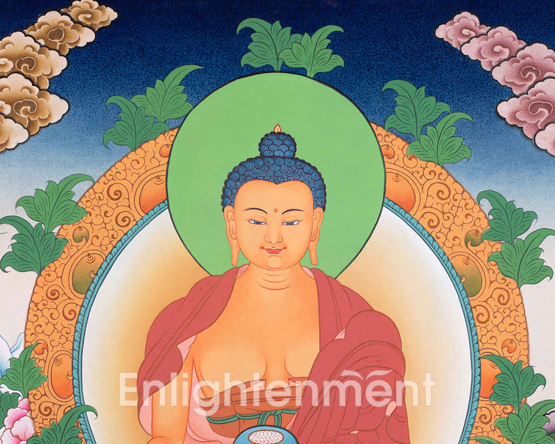 Traditional Gautama Buddha Thangka | Embodiment of Wisdom and Compassion | Shakyamuni Buddha Artwork