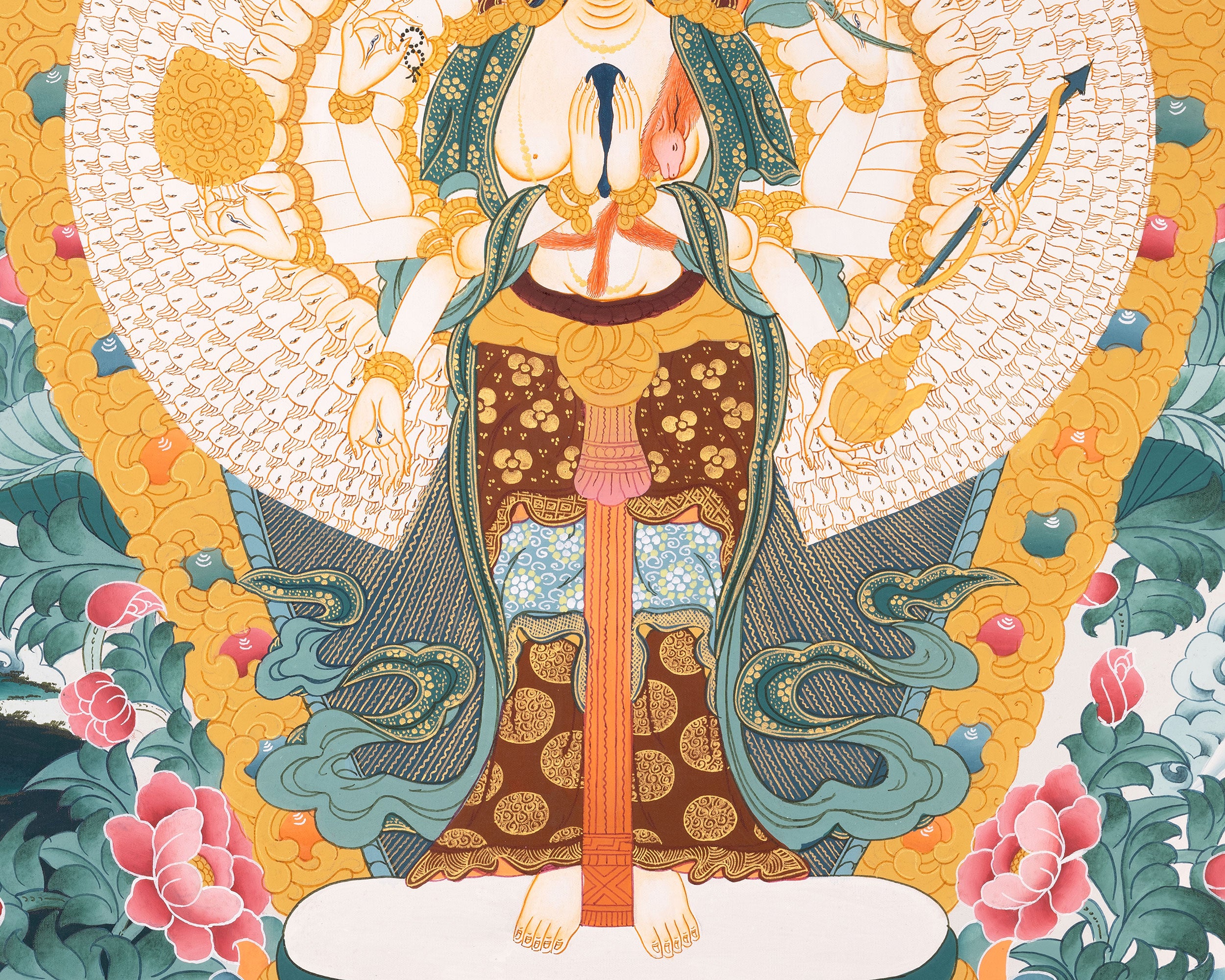 1000 Armed Avalokitsevara | Religious Buddhist Thangka | Wall Decors