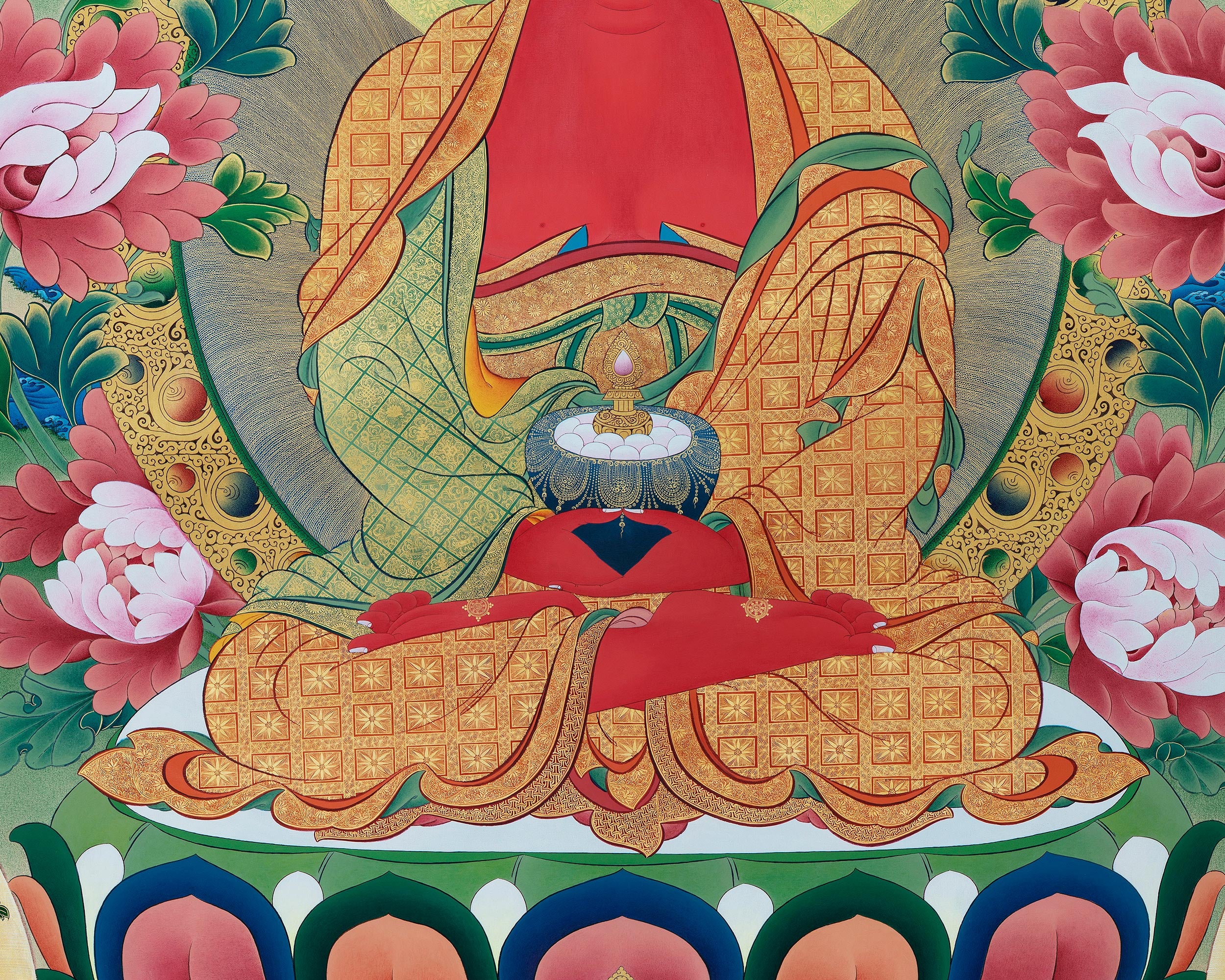 Buddha Amitabha Pureland Thangka, High Quality Giclee Canvas Print, Digital Print