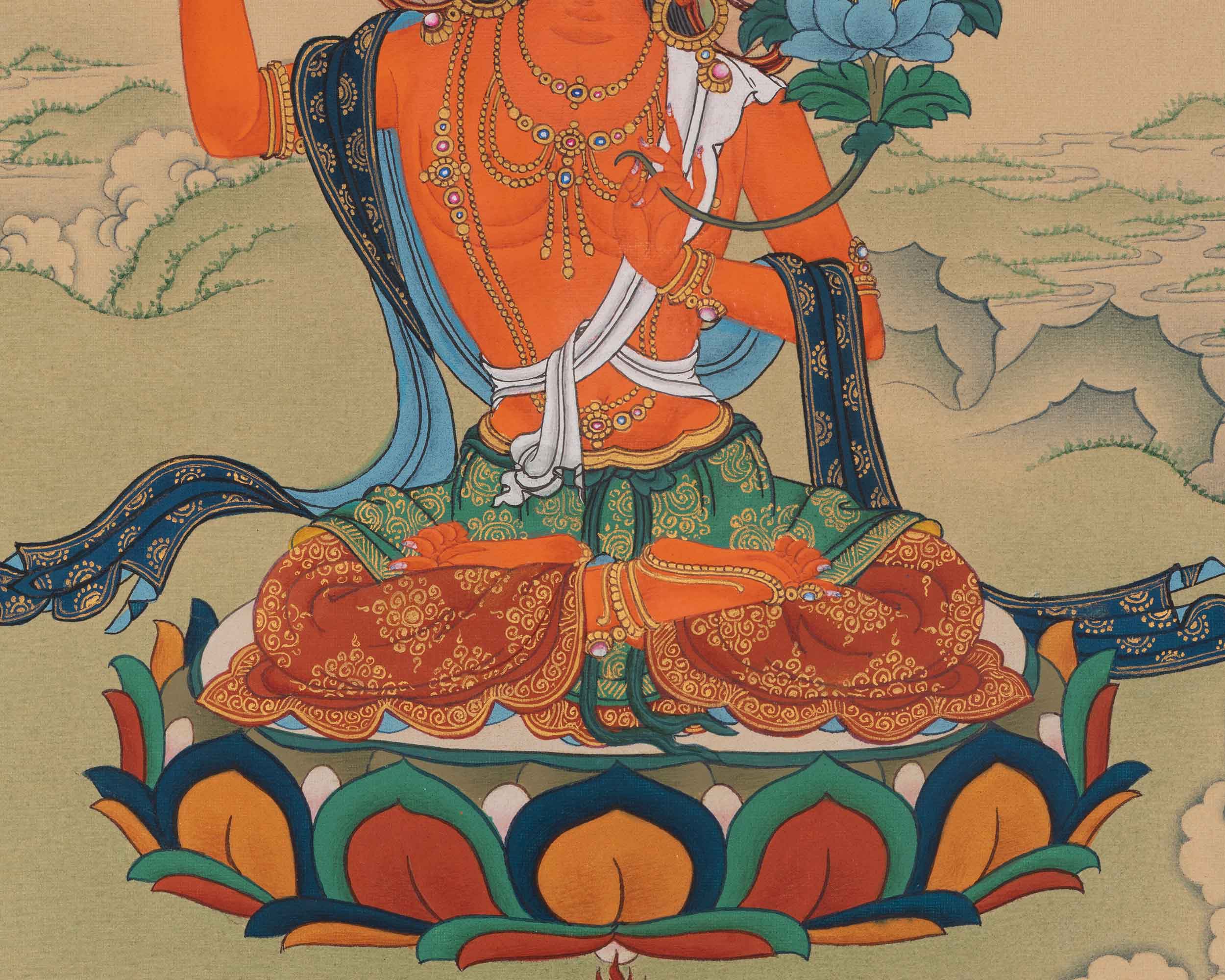 Manjushri Spiritual Art | Bodhisattva of Wisdom | Flaming Sword