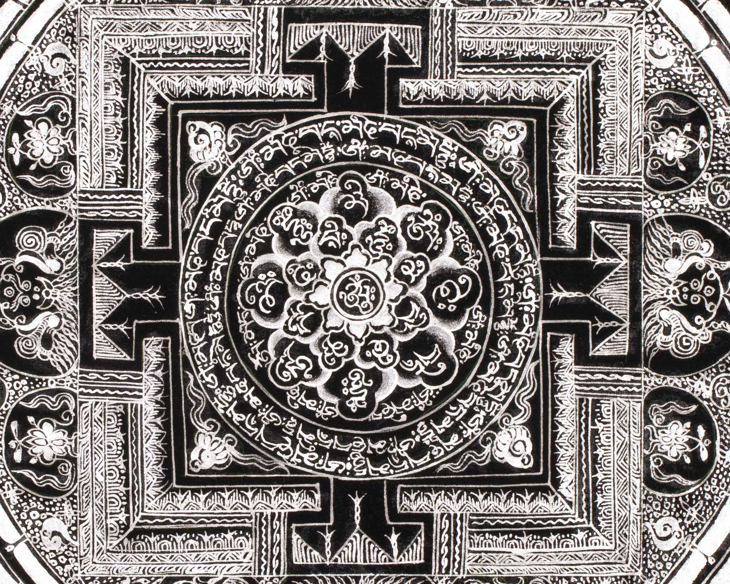 Tibetan Buddhist Mantra Mandala | High-Quality Mandala Painting