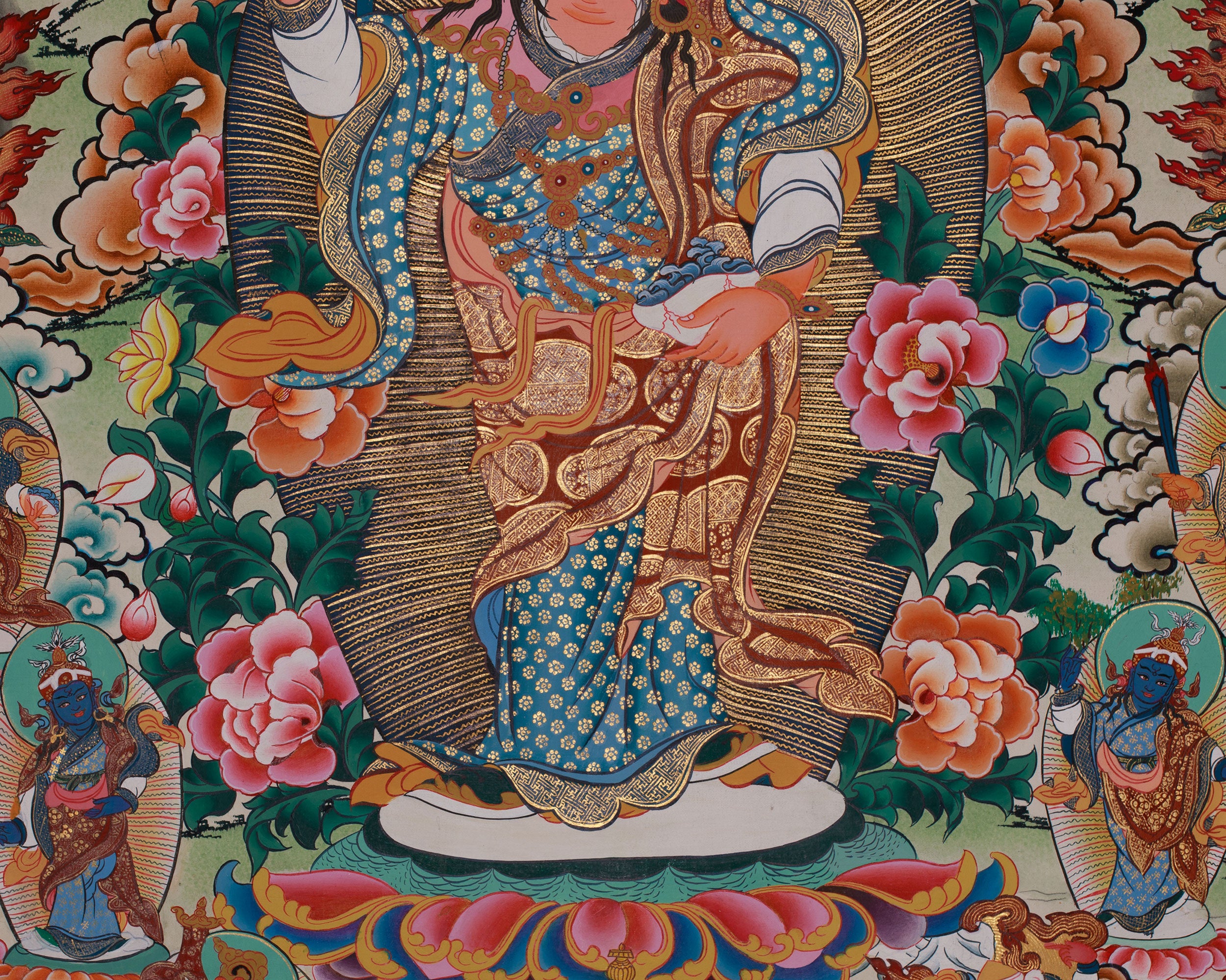Standing Guru Rinpoche Thangka | Embodiment of Wisdom, Power, and Protection
